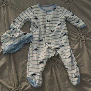 Little me footie and hat set
